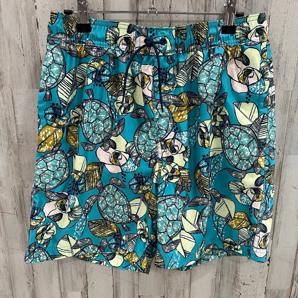 Tea Collection Turtle Print Lined Swim Trunks Mens Family Matching Small